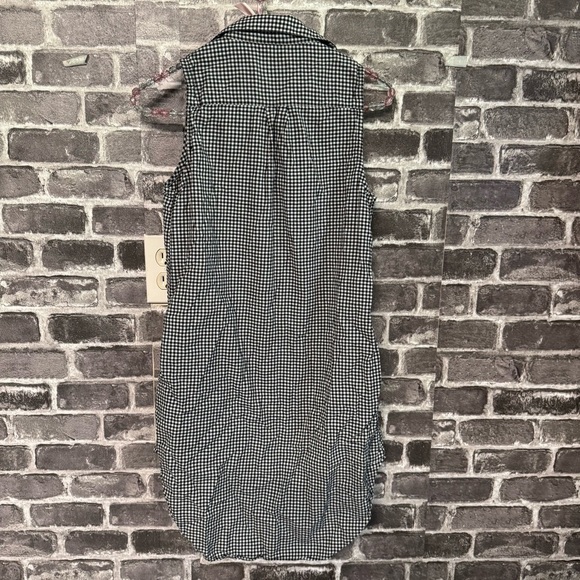 Onia Kaylee black white Gingham Shirt Dress swimsuit Cover-up - Picture 9 of 11